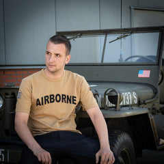 Tricou Premium 101st Airborne Khaki - Stil Autentic și Rezistență Tactice