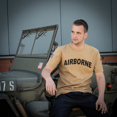Tricou Premium 101st Airborne Khaki - Stil Autentic și Rezistență Tactice