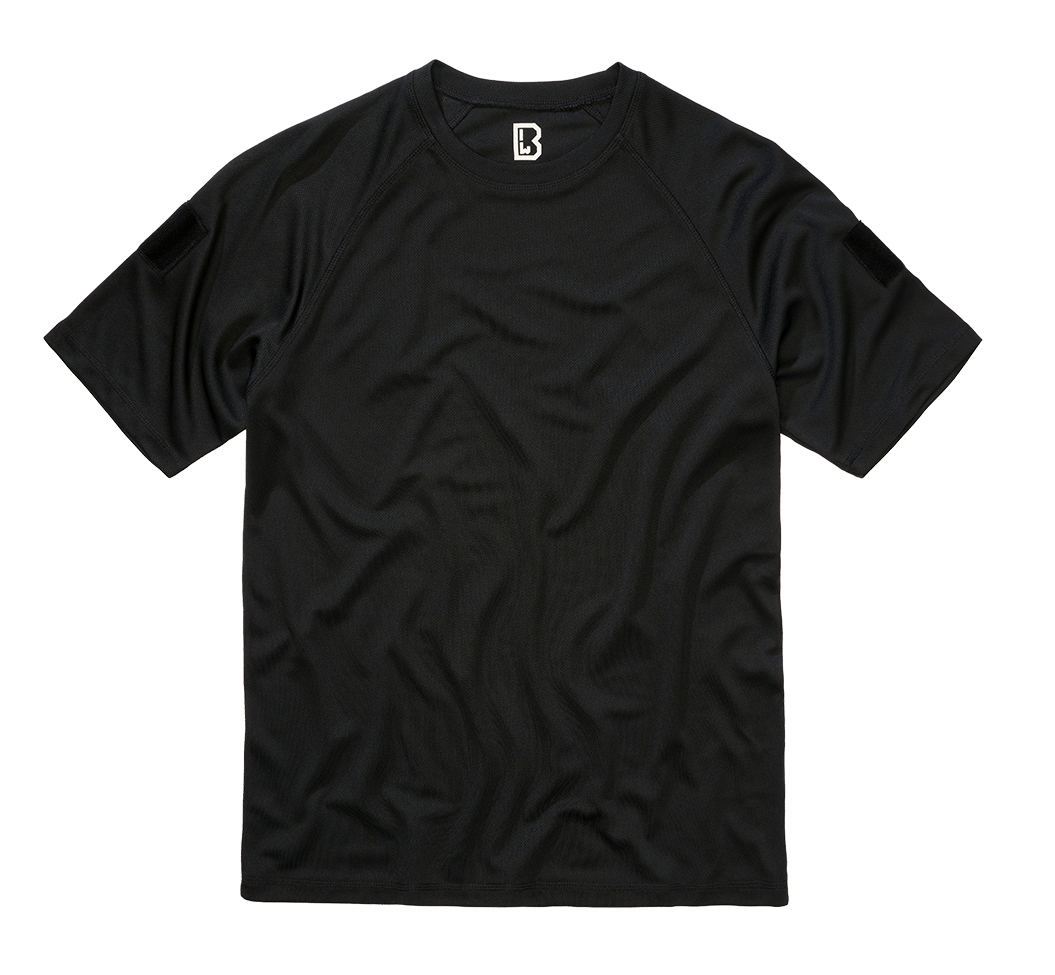 Tricou Quickdry Maneca Scurta Tricou Negru Brandit - Uscare Rapidă