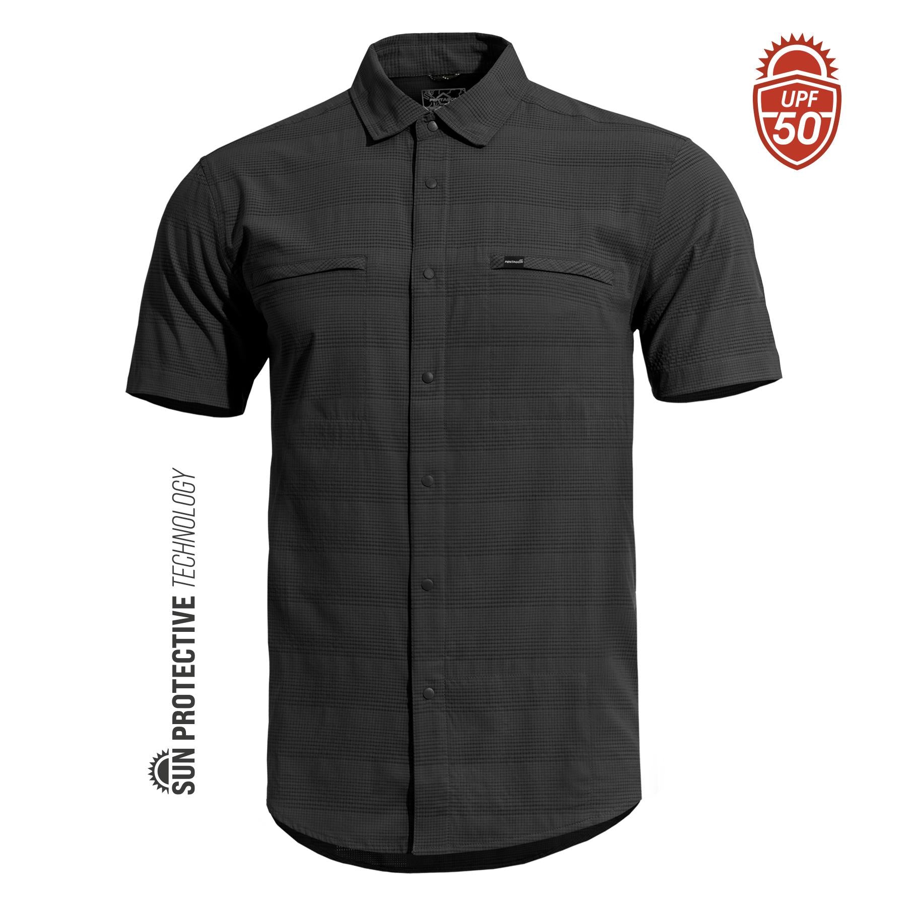 Tricou Ripple Sunproof Shirt Black Pentagon Tactical - Performanță și Ventilație Optimă în orice Mediu