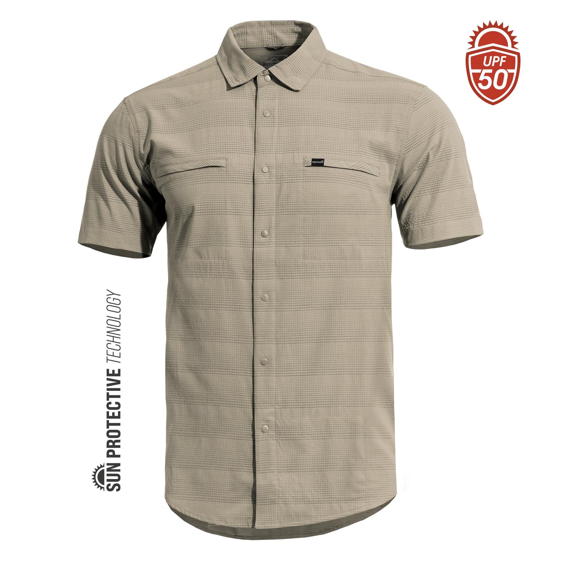 Tricou Ripple Sunproof Shirt Khaki Pentagon Tactical - Performanță și Ventilație Optimă în orice Mediu