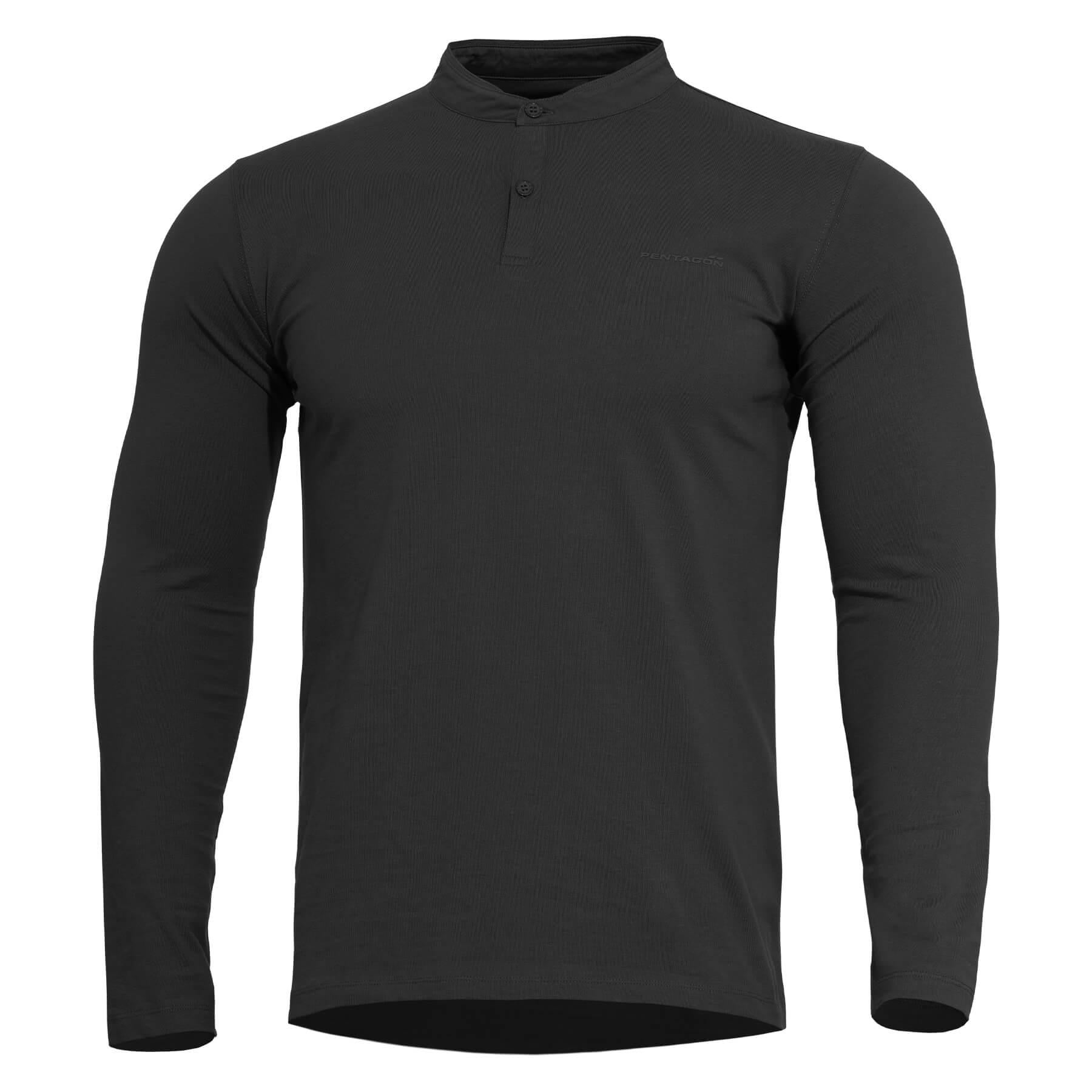 Tricou Romeo 2.0 Henley Shirt Black Pentagon Tactical - Performanță și Ventilație Optimă în orice Mediu