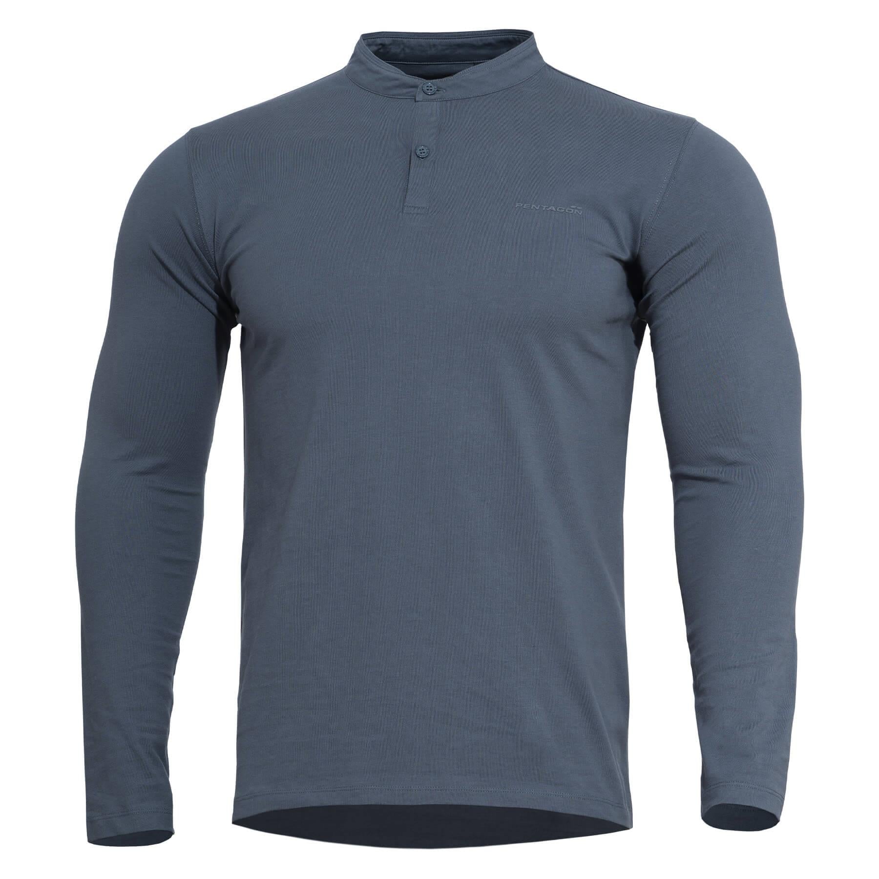 Tricou Romeo 2.0 Henley Shirt Charcoal Blue Pentagon Tactical - Performanță și Ventilație Optimă în orice Mediu