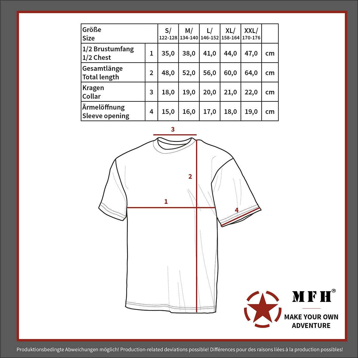 Tricou Russ. Marine Alb-Bleu Copii MFH - 100% Bumbac, 160g/m²