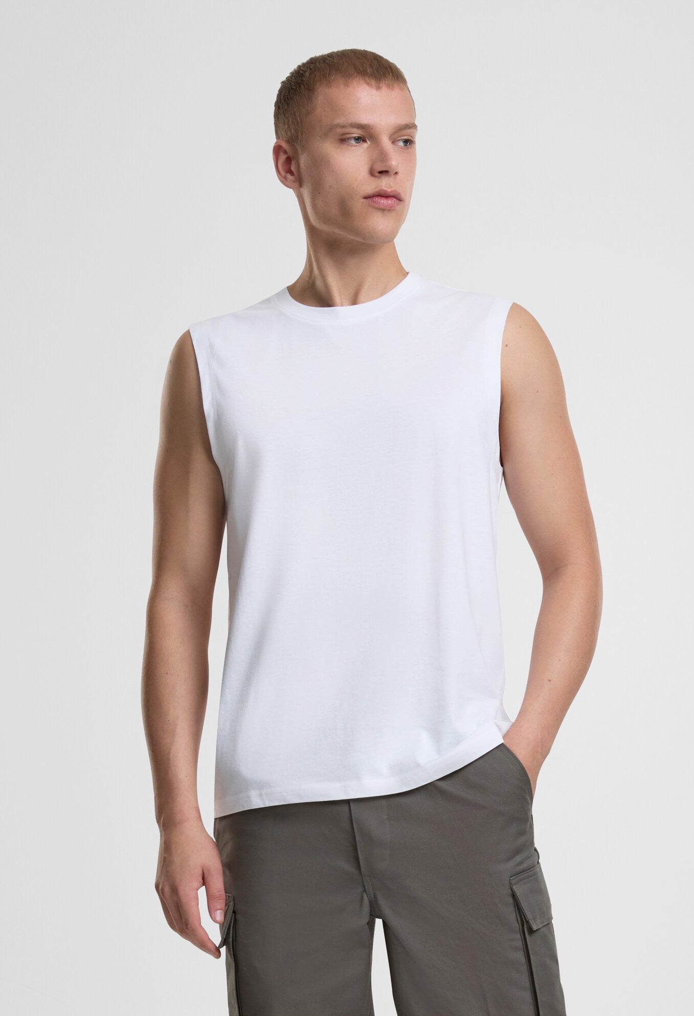 Tricou sleeveless Alb Brandit - Confort Tactil Superior