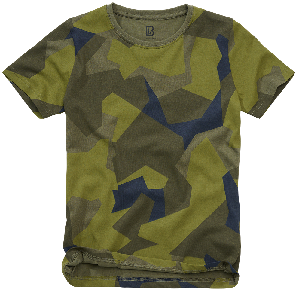 Tricou Swedish Camo/Olive/Blue Copii Brandit - Aventura Zilnica