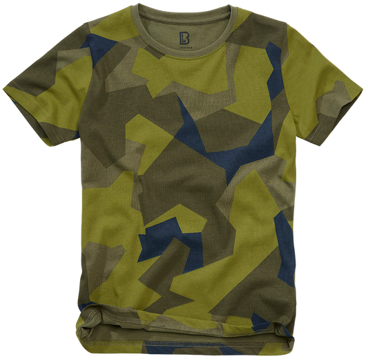 Tricou Swedish Camo/Olive/Blue Copii Brandit - Aventura Zilnica