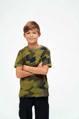 Tricou Swedish Camo/Olive/Blue Copii Brandit - Aventura Zilnica