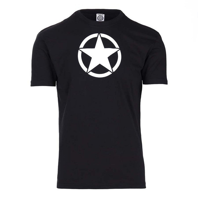 Tricou T-shirt cu Stea Albă Negru - Stil Tactic și Confort Impecabil