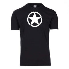 Tricou T-shirt cu Stea Albă Negru - Stil Tactic și Confort Impecabil