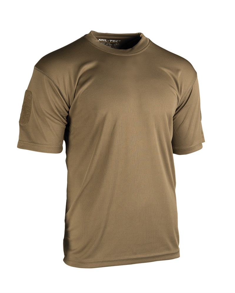Tricou Tactic Mil-Tec QuickDry – vedere frontală pe fundal alb, cu mânecile întinse