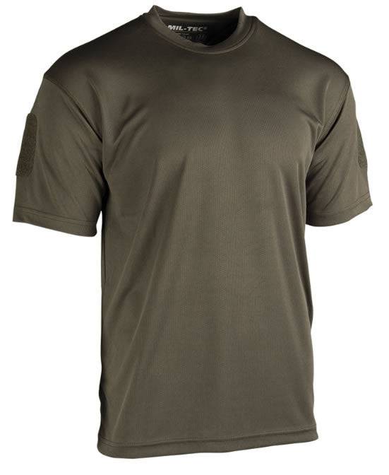 Tricou Tactic Mil-Tec QuickDry – 100% Poliester, Panouri Velcro, Oliv