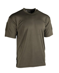 Tricou Tactic Mil-Tec QuickDry – vedere frontală pe fundal alb, cu mânecile întinse