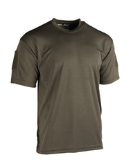 Tricou Tactic Mil-Tec QuickDry – vedere frontală pe fundal alb, cu mânecile întinse