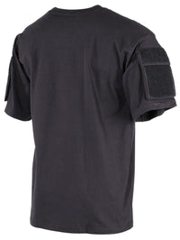 Tricou US cu Buzunare Mâneci Negru MFH - 100% Bumbac, 170g/m²