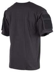 Tricou US cu Buzunare Mâneci Negru MFH - 100% Bumbac, 170g/m²
