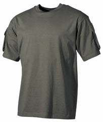Tricou US cu Buzunare Oliv MFH - 100% Bumbac, 170g/m²