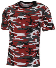 Tricou US Streetstyle Camo Roșu MFH - 100% Bumbac, 140-145 g/m²