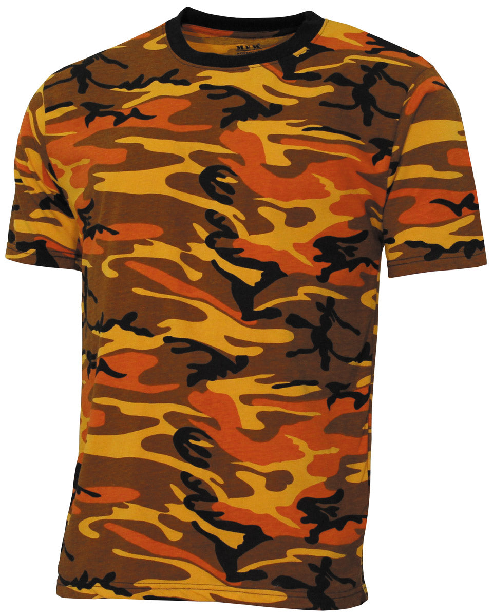 Tricou US T-Shirt Streetstyle Orange-Camo MFH - 100% Bumbac, 140-145 g/m²