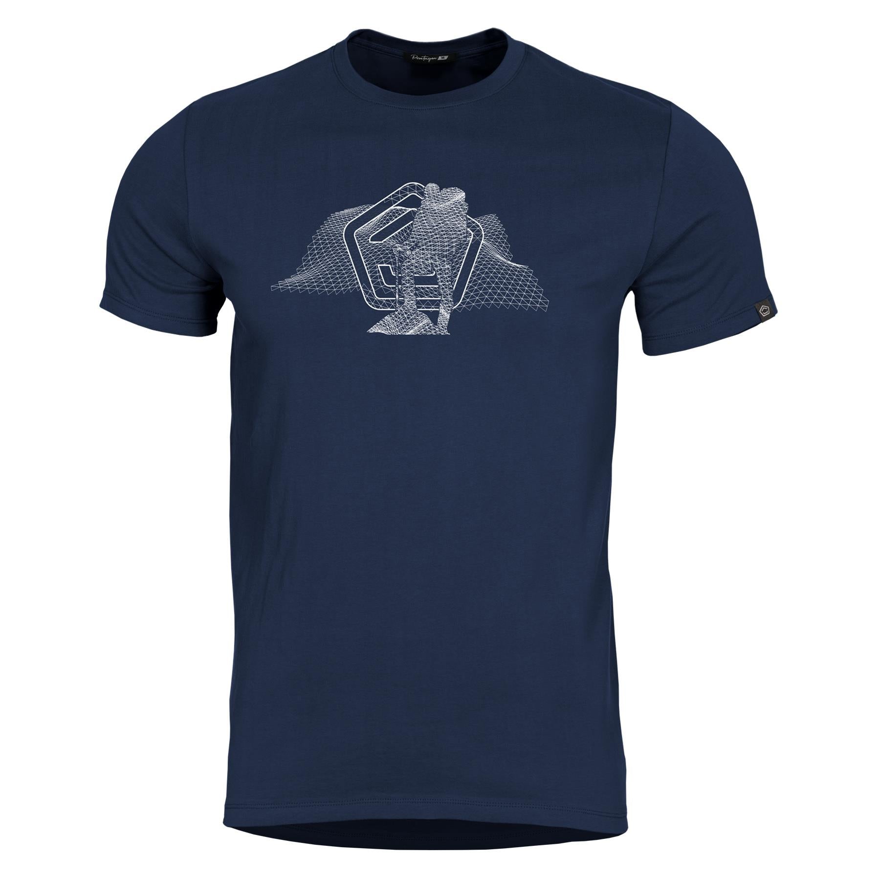 Tricou Wireframe T-Shirt Midnight Blue Pentagon Tactical - Performanță și Ventilație Optimă în orice Mediu