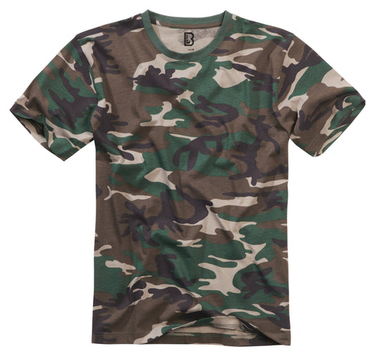 Tricou Woodland Brandit - Camuflaj, Bumbac 100%