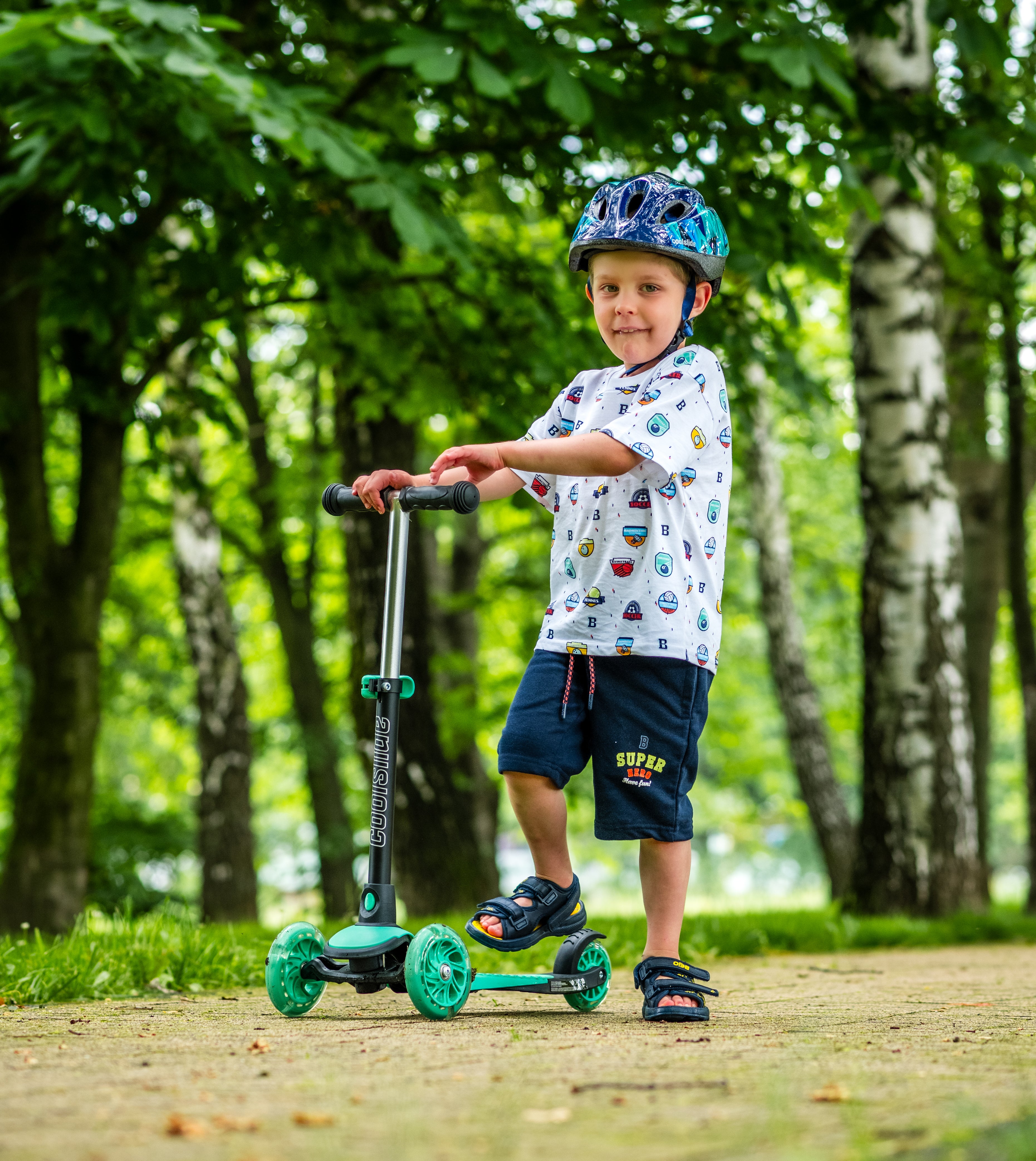 Trotinetă Copii MUFFIN KID COOLSLIDE - Pliabilă, Roți LED, Ajustabilă - 5