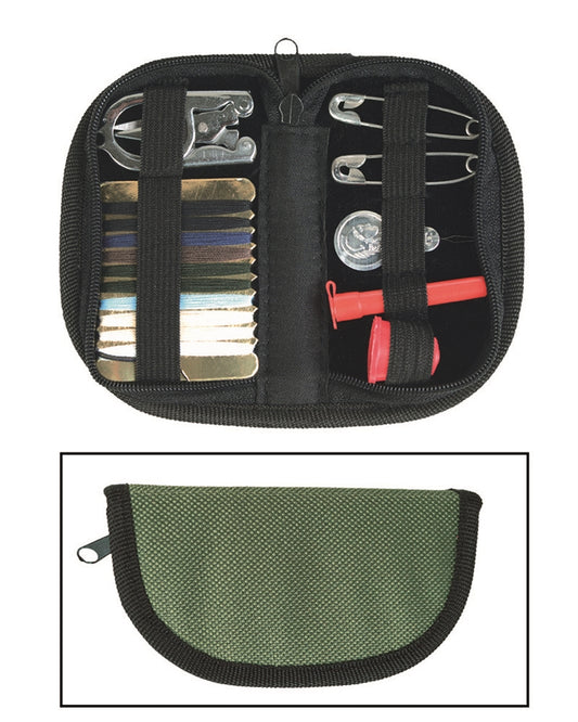 Trusă de Cusut Mil-Tec cu Etui – 7 Culori de Ață, Oliv