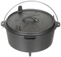 Tuci Dutch Oven Feuertopf Negru FoxOutdoor - 5.7L, Fontă, Capac-Tigaie