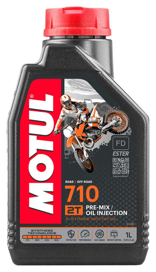 Ulei Motor 2T Motul 710, 1L - Tehnologie Ester, Fum Redus