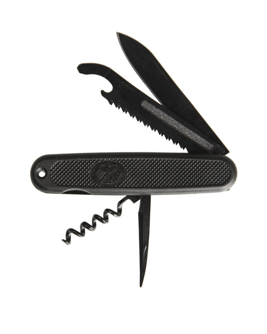 Unealtă Multifuncțională Mil-Tec German Style – Lamă 8 cm, Oțel 3Cr13, Neagră