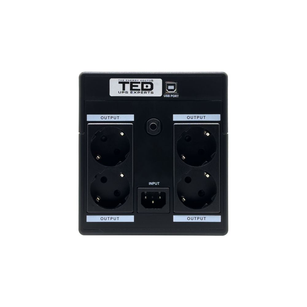 UPS 1600VA 900W TED Electric - Stabilizator, LCD, 2x 12V 9Ah - 5