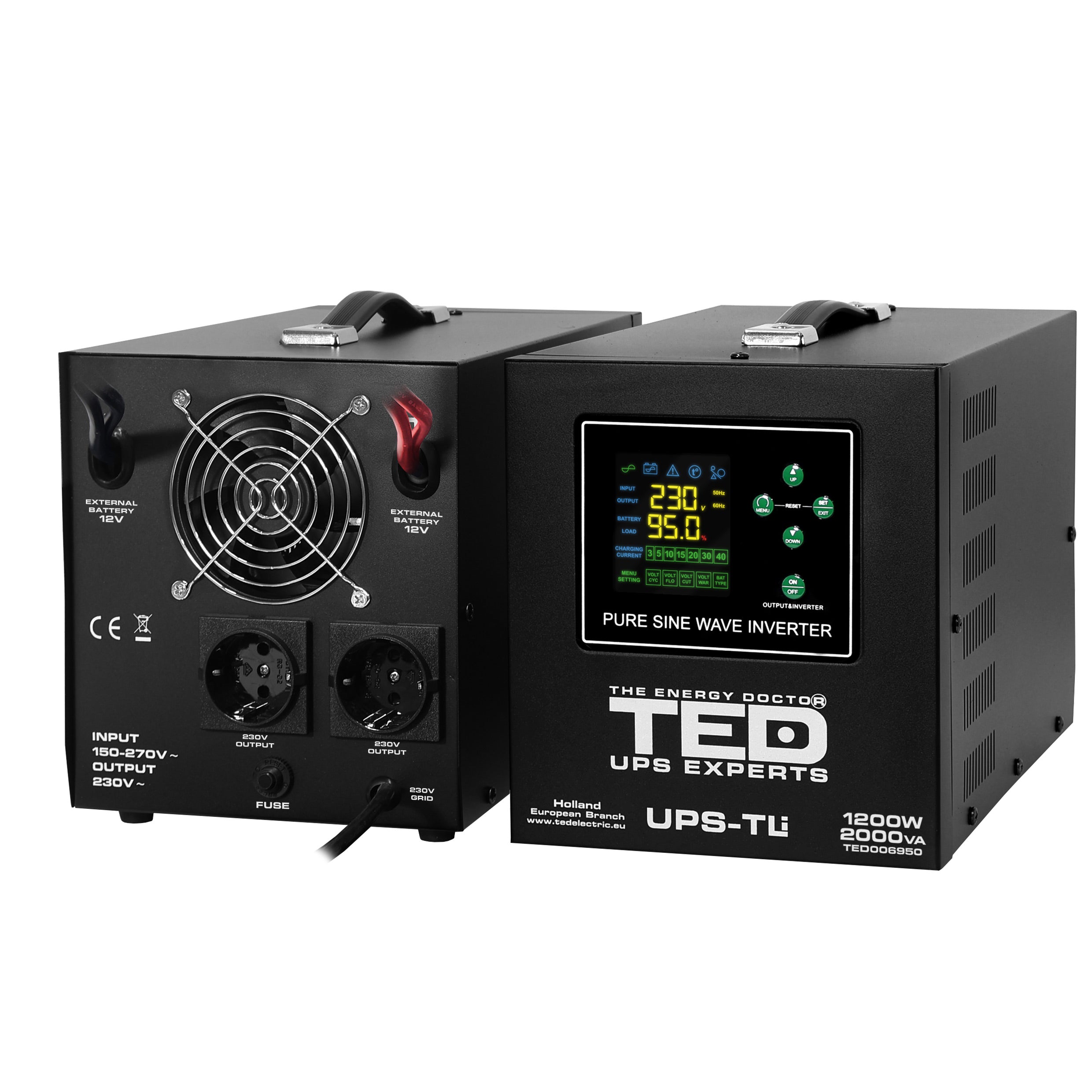 UPS 2000VA/1200W LiFePO4 TED Electric - Runtime Extins, Fara Acumulator - 3