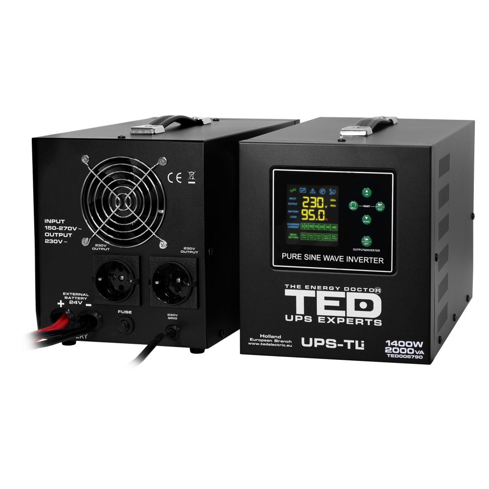 UPS 2000VA/1400W LiFePO4 TED Electric - Runtime Extins, Modulabil - 4