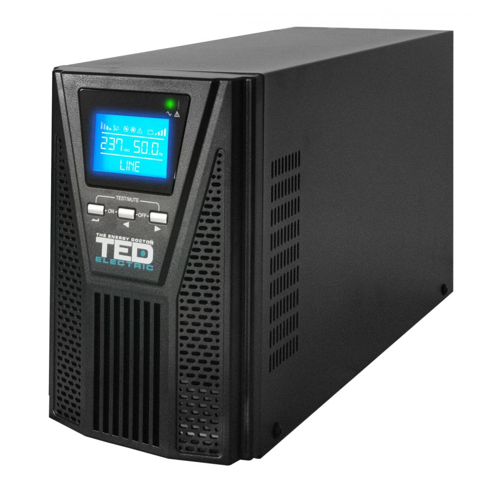 UPS 2000VA Online Dublă Conversie TED Electric - Protecție Totală, 3 Schuko - 2