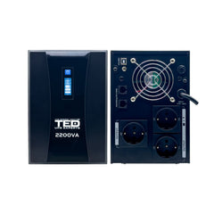 UPS 2200VA 1250W TED Electric - Stabilizator AVR, LCD, 4x Acumulator - 3
