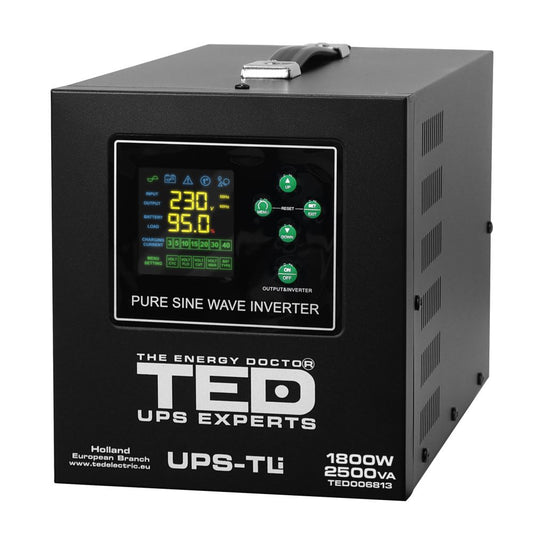 UPS 2500VA/1800W LiFePO4 TED Electric - Runtime Extins, Sigur - 1