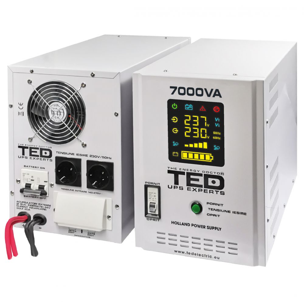 UPS 7000VA/5000W TED Electric - Runtime Extins, Protecție Avansată - 3