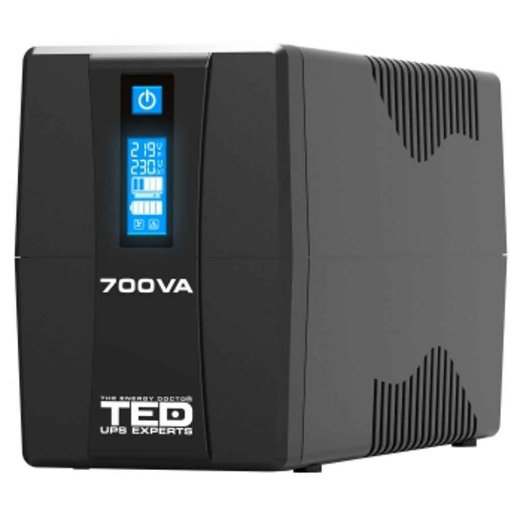UPS 700VA 400W TED Electric - Stabilizator, LCD, 2x Schuko - 2