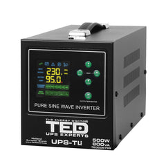 UPS 800VA/500W TED Electric - Runtime Extins, LiFePO4 Ready - 2