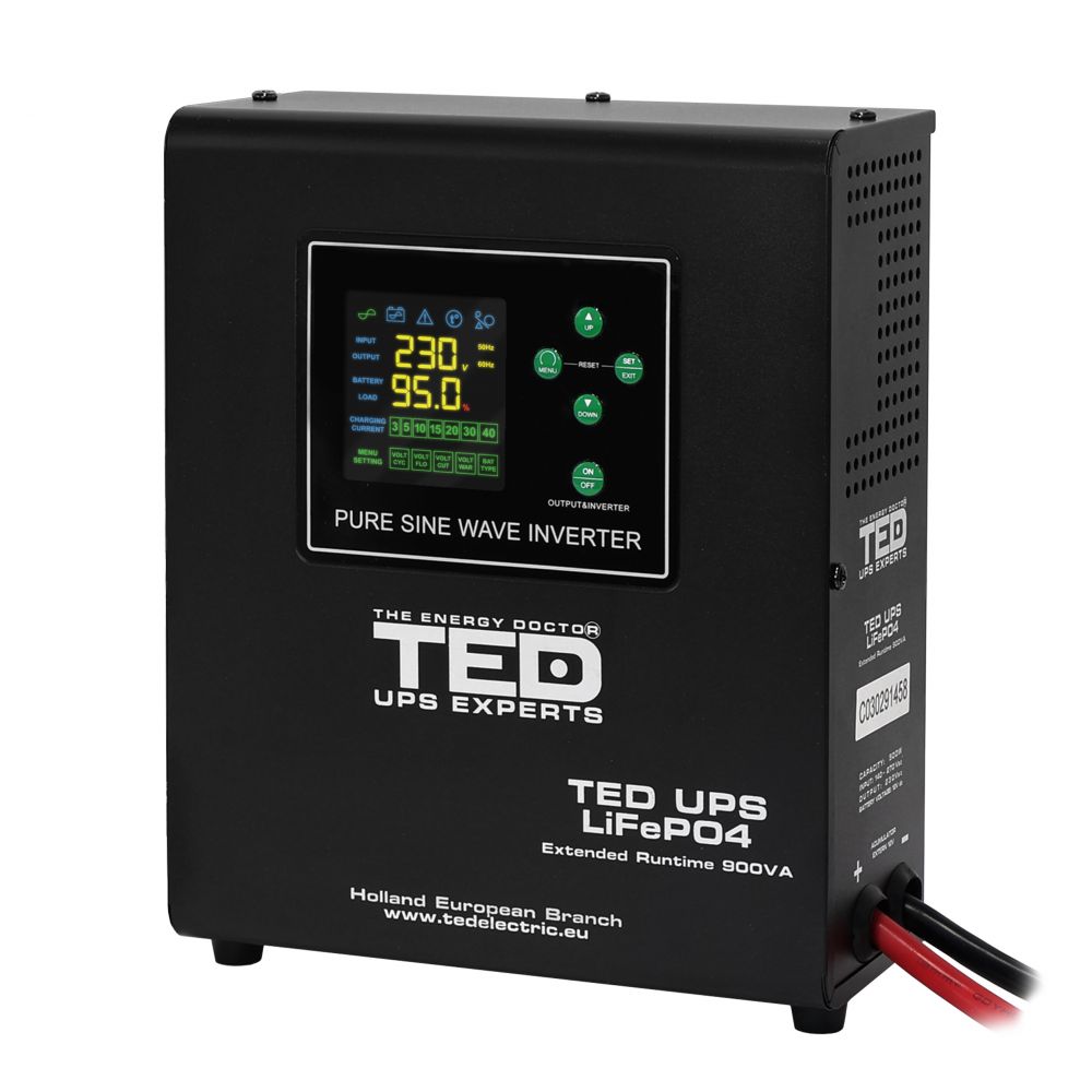 UPS 900VA/500W LiFePO4 TED Electric - Runtime Extins, Fără Baterie - 1