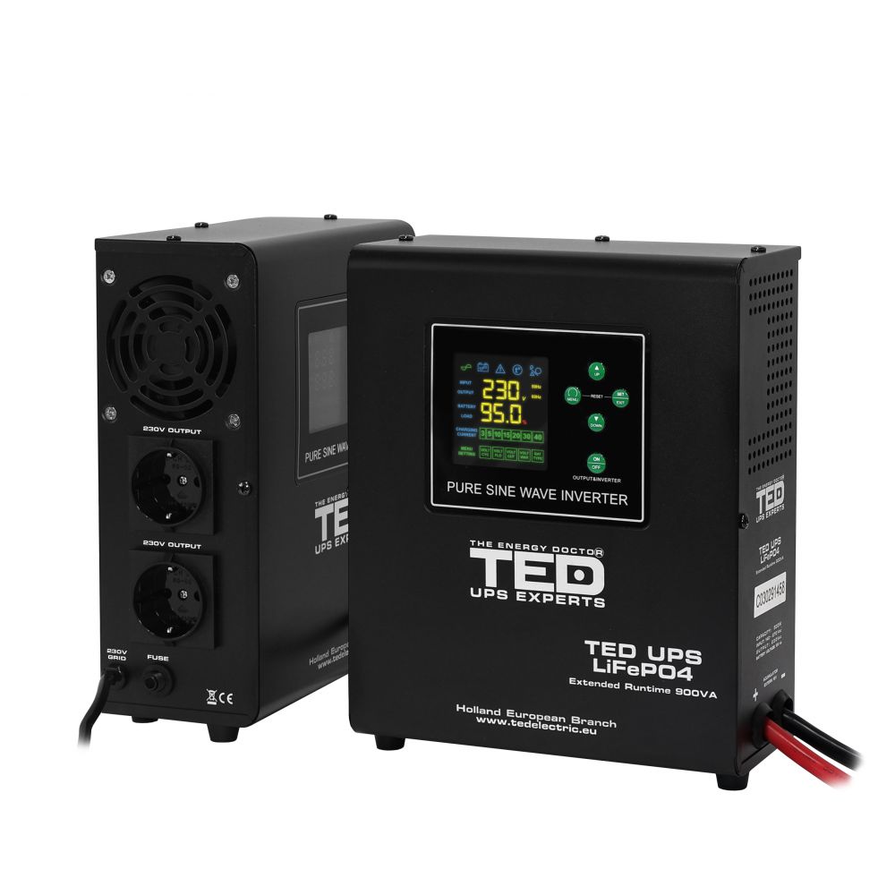 UPS 900VA/500W LiFePO4 TED Electric - Runtime Extins, Fără Baterie - 4