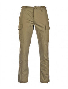 US KHAKI R/S BDU FIELD PANTS ′SLIM FIT′ – TEESAR® Pantaloni tactici cu croială slim, fabricați din Ripstop 100% bumbac – culoare khaki