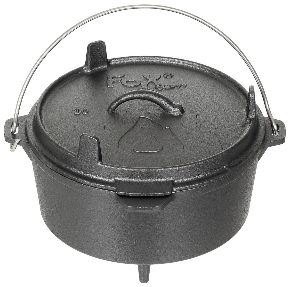Vas Gătit Dutch Oven Negru FoxOutdoor - Fontă, 3.8L