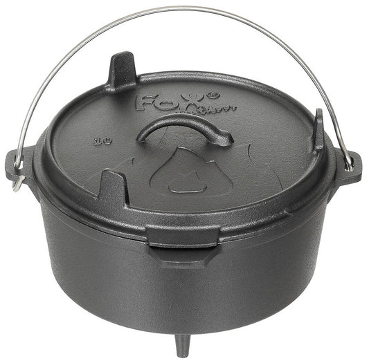 Vas Gătit Dutch Oven Negru FoxOutdoor - Fontă, 3.8L