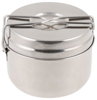 Veselă Campanie MFH CZ 3 Piese Inox - Stivuibil, Mâner Pliabil