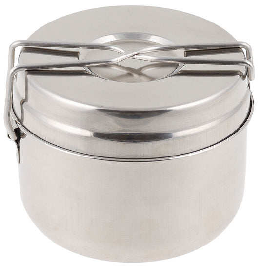 Veselă Campanie MFH CZ 3 Piese Inox - Stivuibil, Mâner Pliabil