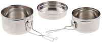 Veselă Campanie MFH CZ 3 Piese Inox - Stivuibil, Mâner Pliabil