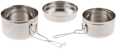 Veselă Campanie MFH CZ 3 Piese Inox - Stivuibil, Mâner Pliabil