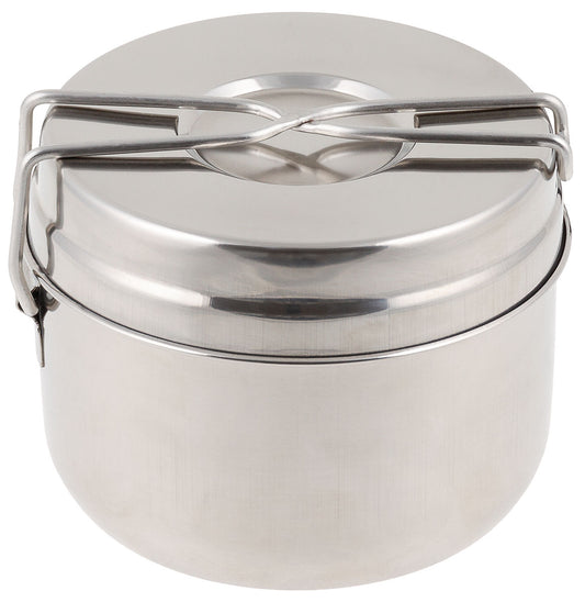 Veselă Campanie MFH CZ 3 Piese Inox - Stivuibil, Mâner Pliabil