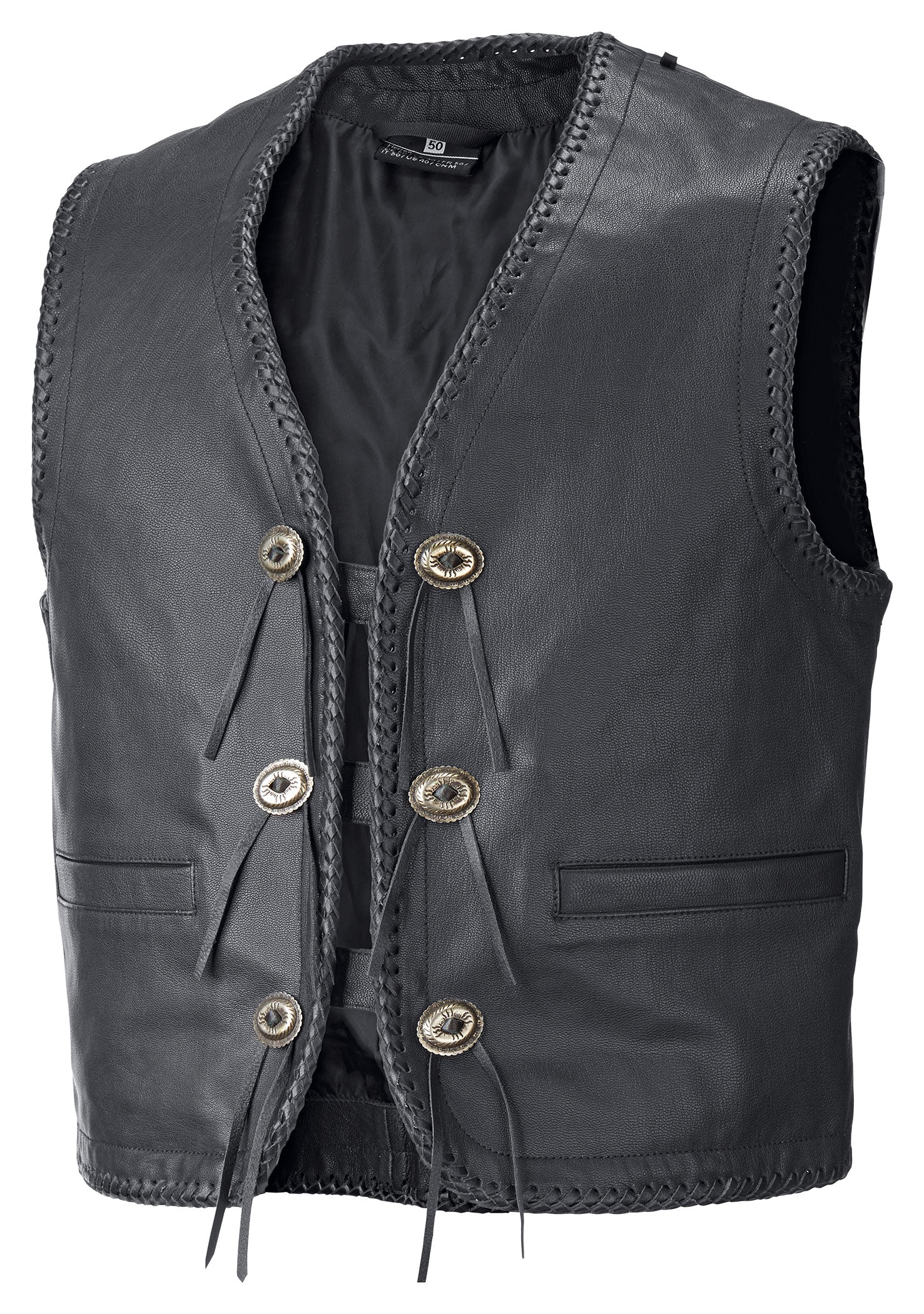 Vestă Moto Concho II Highway 1 - Piele, Conchos Decorative